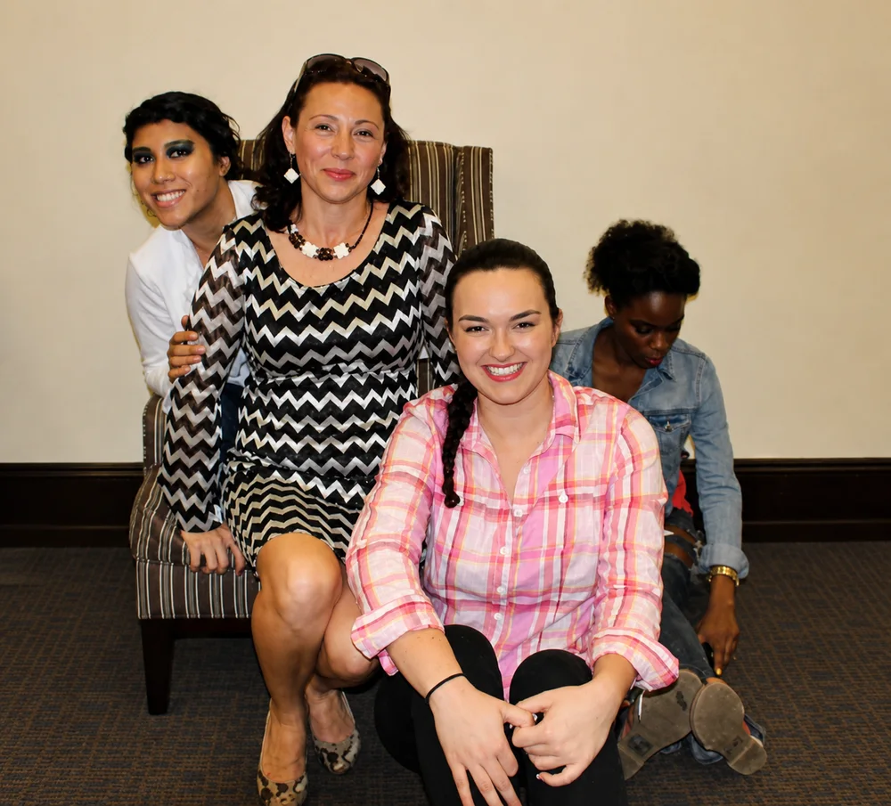 Emanuela Neculai backstage with the models at the Columbia Fashion Show