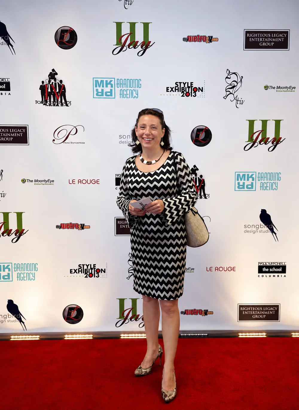 Emanuela Neculai on the red carpet at the Columbia Fashion Show